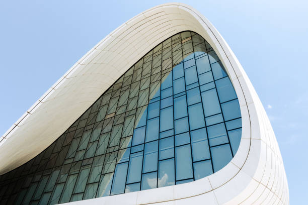 Heydar Aliyev Cultural Center in Baku. The cultural center, built by architect Zaha Hadid. Baku, Azerbaijan. stock photo
