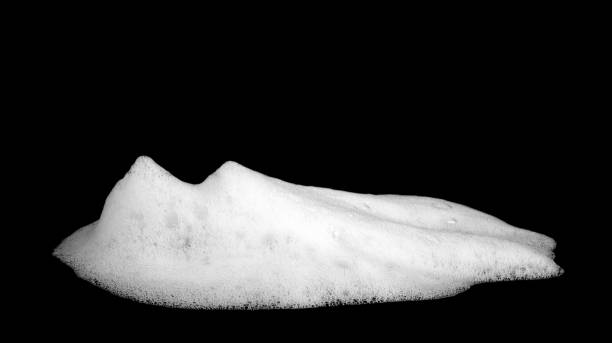 Liquid white bubbles from soap or shampoo, hygiene care