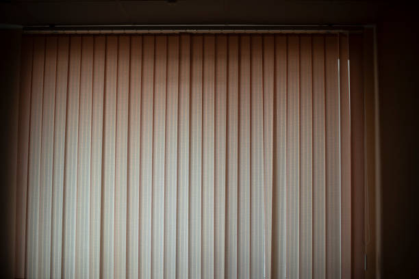 A range of coloured wooden blinds