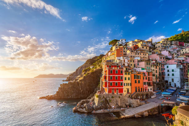 istock Riomaggiore in Cinque Terre, Italy at sunset 1489381606