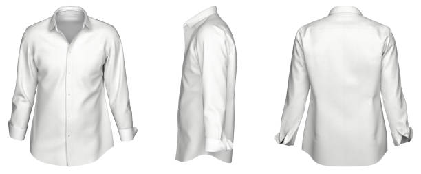 istock Male shirt with long sleeves. Button down shirt 1489382044