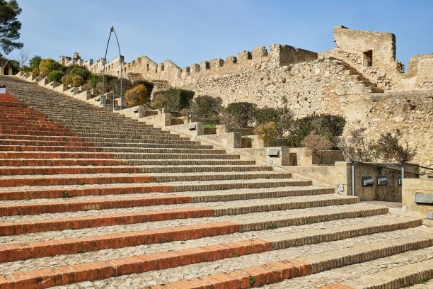 istock A long staircase in an ancient stone fortress 1489383417