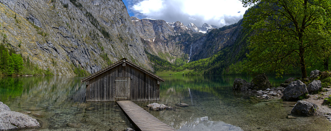 Lake „Obersee“ in Berchtesgaden National Park in nice weather