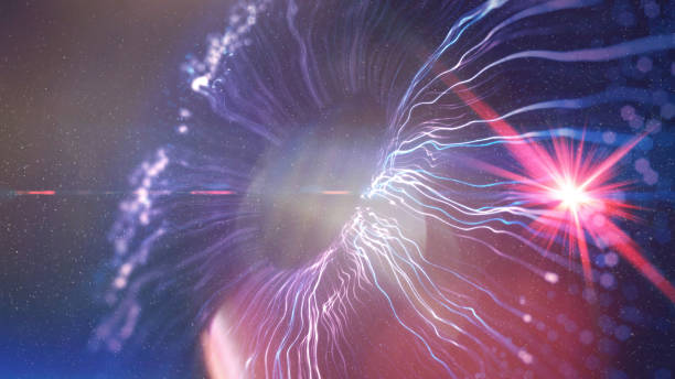 4K Resolution of Digital Eye Wave Lines Stock Background