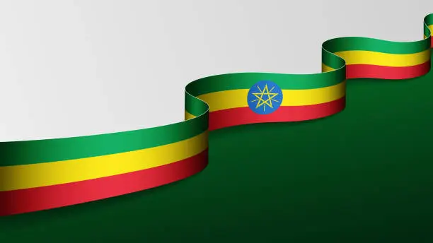 Vector illustration of EPS10 Vector Patriotic Background with Ethiopia flag colors.