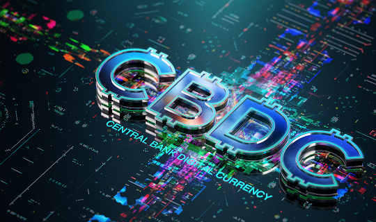 The Power of new digital currency CBDC concept. Transforming Industries and Customer Service. A game-changer for global commerce. 3D render