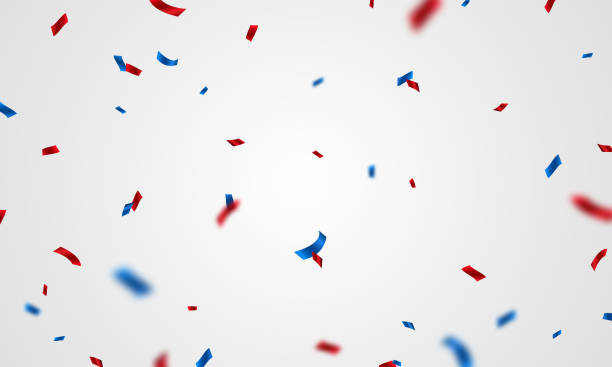 istock red and blue paper vector illustration Zigzag ribbons falling from above Streamers, tinsel vector 1489390297