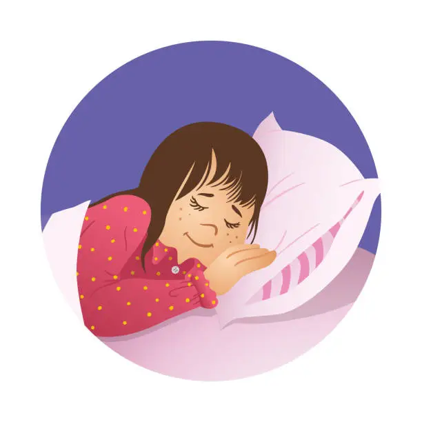 Vector illustration of Sleep Tight Little Girl