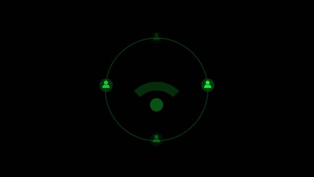 Wireless network icon. Wi-Fi symbol. Animation of wifi element in 4K on dark background.sk_19