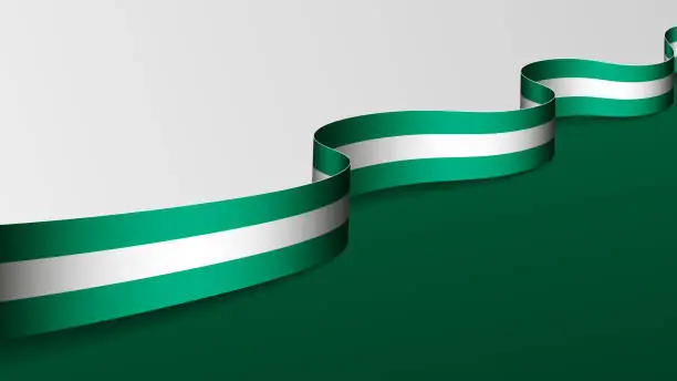 Vector illustration of EPS10 Vector Patriotic Background with Nigeria flag colors.