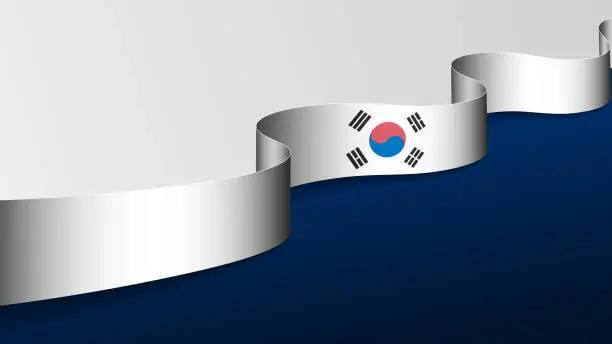 Vector illustration of EPS10 Vector Patriotic Background with the colors of the South Korean flag.