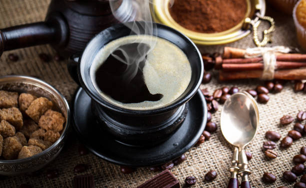 istock Black espresso coffee in a cup. 1489397023