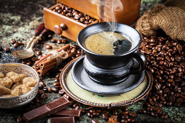 istock Black espresso coffee in a cup. 1489397656