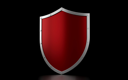 Shield on a white background. 3d illustration.