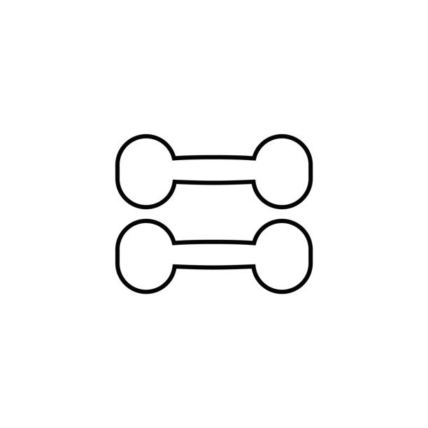ikona linii hantli, wektor logo sportowego - strength man made object clothing the human body stock illustrations