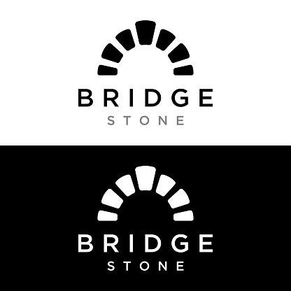 Simple and modern stone bridge building logo creative design.