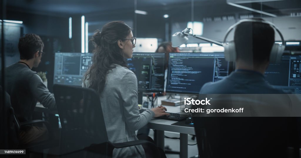 Team Of Diverse Multiethnic Software Developers Working On Computers ...