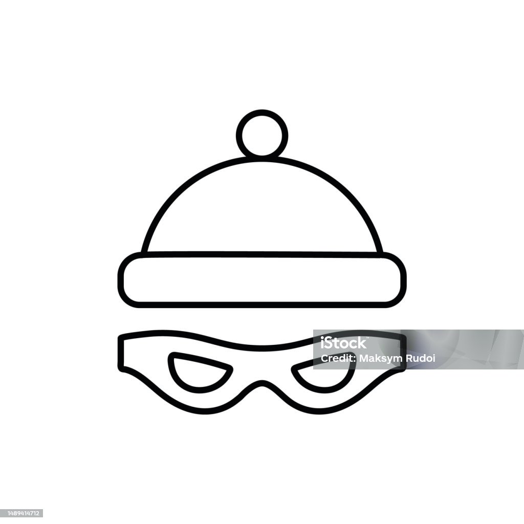 Vetores de Ícone De Linha De Ladrão Hacker Vetor De Logotipo De