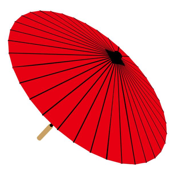 istock Clip art of red Japanese umbrella 1489417144
