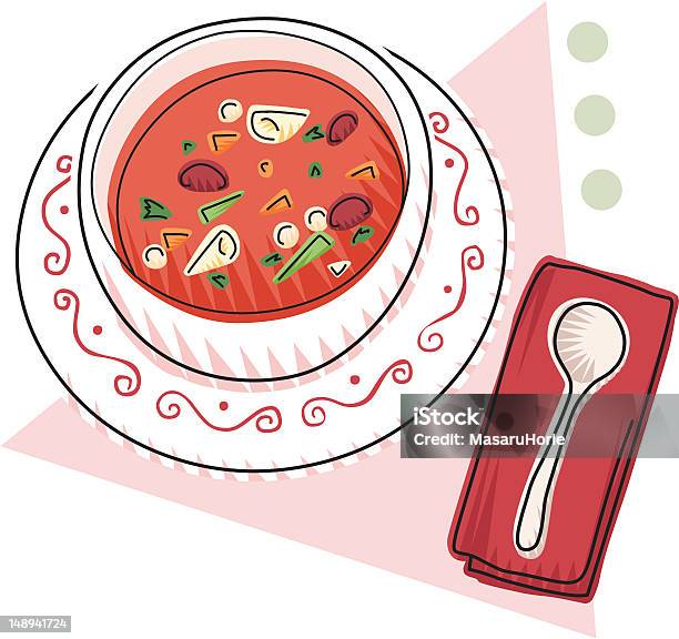 Vetores de Tigela De Sopa E Uma Colher e mais imagens de Almoço - Almoço, Cenoura, Colher - Faqueiro