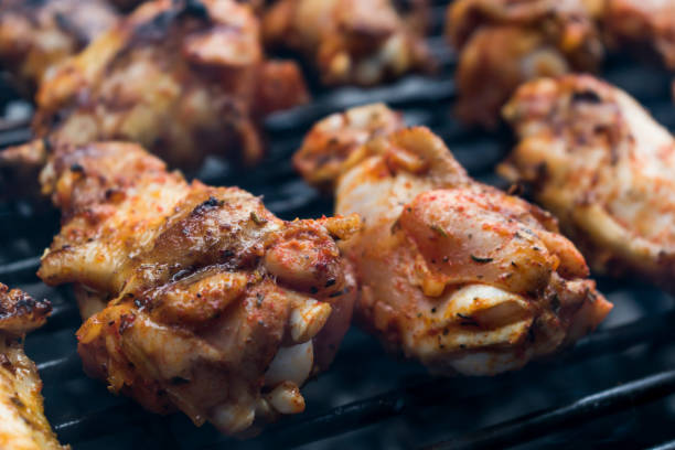 istock Marinated raw meat just put on the barbecue, chicken and ribs 1489417838