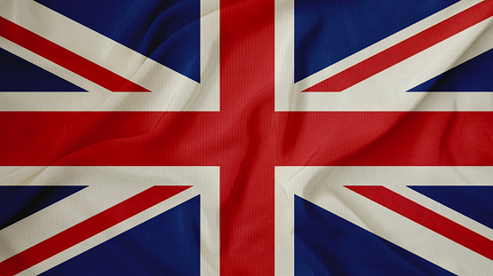 UK flag wave isolated  on  or transparent  background,Symbols of UK , template for banner,card,advertising ,promote, TV commercial, ads, web design, illustration