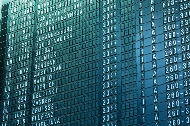 istock Airplane timetable in the airport 1489421111