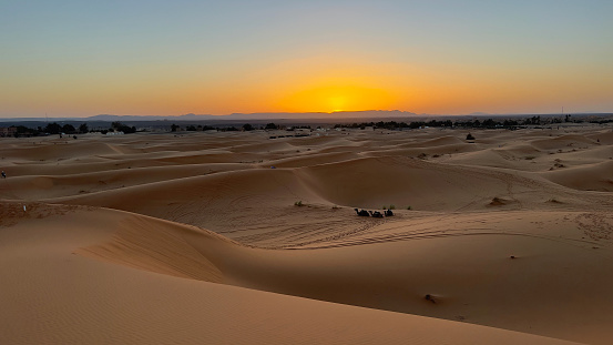Twilight over the Sahara in Morocco