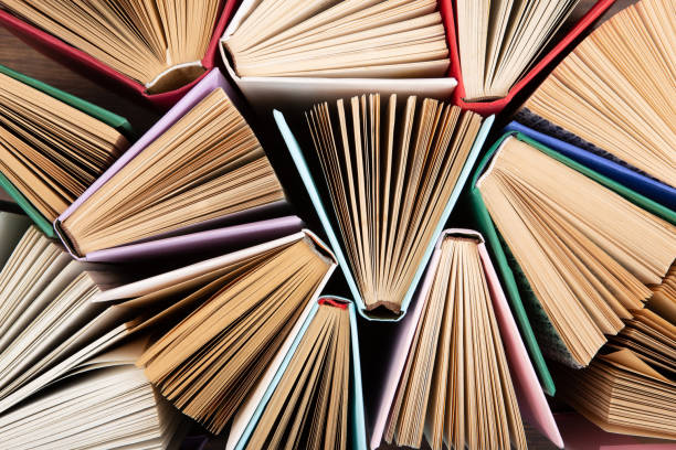 istock Books pattern background for wisdom, science and education. Reading and writing concept 1489422690