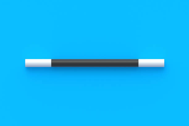 istock Magic stick. Sorcery concept. Magical accessory. Mystery show. Illusion trick. Circus performance. Top view. 3d render 1489425905