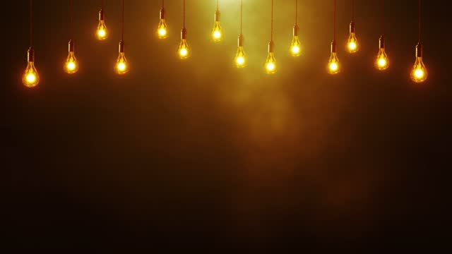 Decorative Light Bulbs Background Amber color.