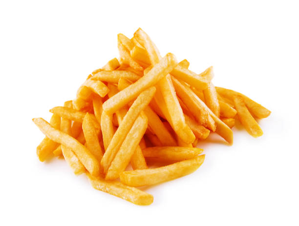 French fries isolated on white background stock photo