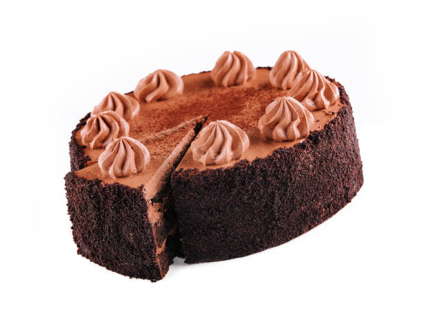 istock Chocolate Cake with Chocolate Fudge Drizzled Icing and Chocolate Curls isolated 1489430165