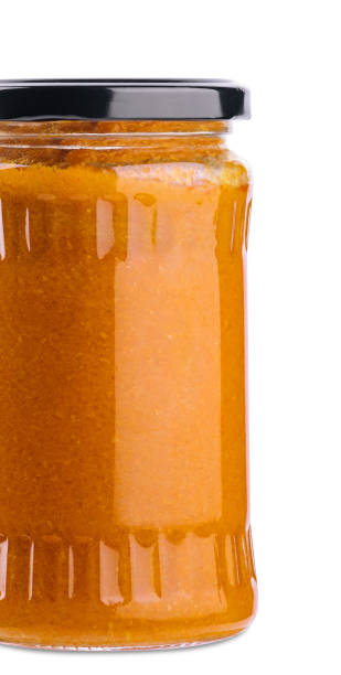istock The glass jar with squash caviar on white 1489430238