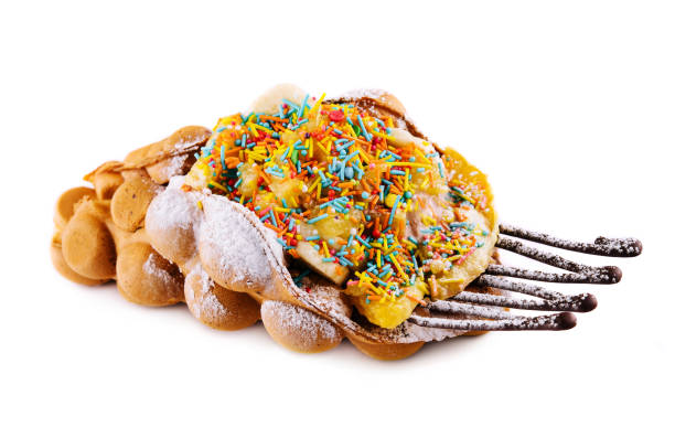 istock Hong kong or bubble waffle with ice cream 1489433913