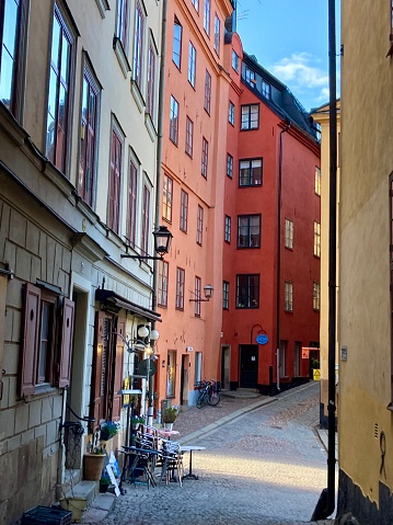 Sweden - Stockholm- little street in the old town - Gamla Stan