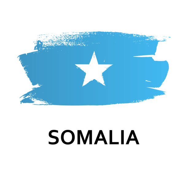 национальные символы - флаг сомали, изолированный на белом фоне. рисованная иллюстрация. плоский стиль. - somalia flag isolated on white grunge stock illustrations
