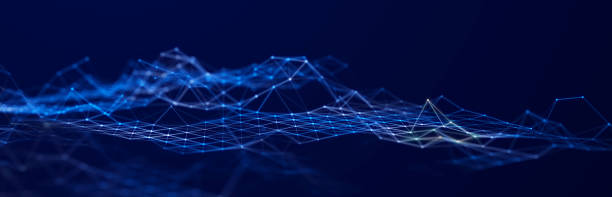 istock Abstract illustration with connected dots and lines. Digital network background. The concept of science, technology. 3D 1489445535