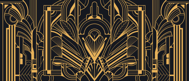 Abstract Art Deco geometric background Vector modern geometric tiles pattern. Abstract art deco seamless luxury background. gatsby stock illustrations