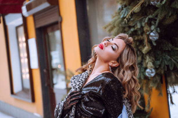 istock Fashionable woman outdoors in winter 1489456548