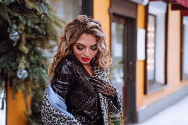 istock Fashionable woman outdoors in winter 1489456580