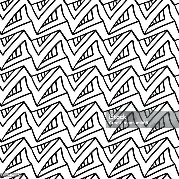 Drawn Line Pattern Seamless Pattern With Hand Drawn Lines Illustration Stock Illustration ...