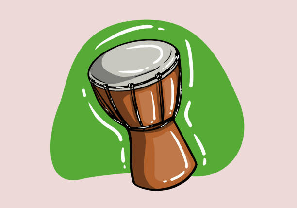 istock Hand drawn bongo drum cartoon style. African tam tam drum vector cartoon illustration 1489459758