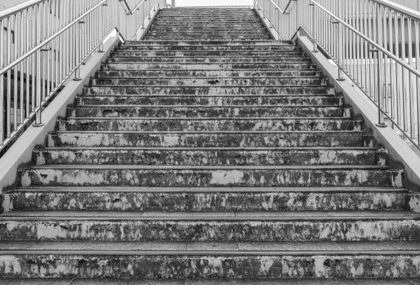 istock Old concrete stairway for abstract stair background. 1489460055