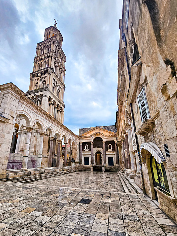 Historical old town of Split with ancient roman architecture is listed as UNESCO World Heritage Site