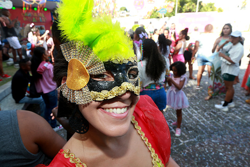 salvador, bahia, brazil - january 1, 2023: children have fun in Pelourinho during carnival in the city of Salvador.