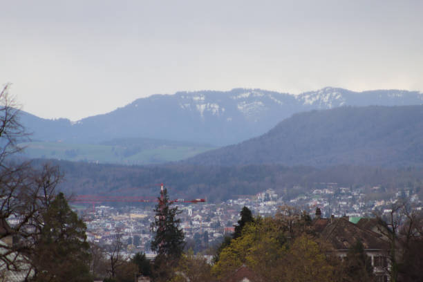View of Zurich from top and mountains