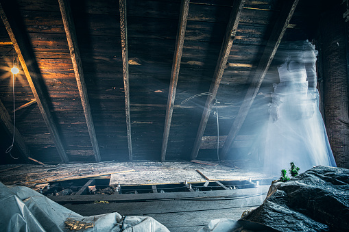 Female Spirit Haunting Abandoned Attic