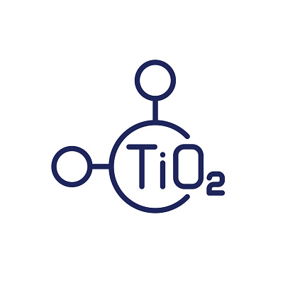 titanium dioxide molecule line icon