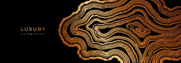 나무 연간 반지 질감이 있는 고급 황금 배경 - bark backgrounds textured wood grain stock illustrations